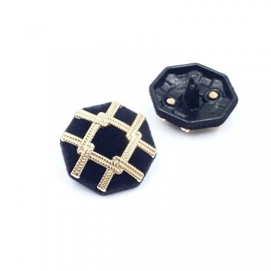 18mm aukso ir juodos sp. metalinė saga su kilpute, 2vnt.
