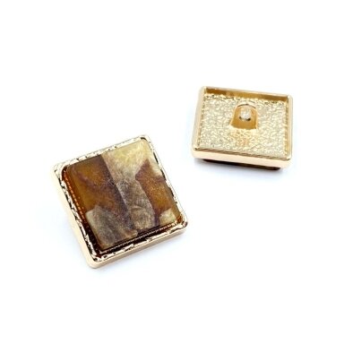 18mm aukso ir rudos sp. metalinė saga su kilpute, 1vnt.