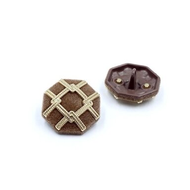 18mm aukso ir rudos sp. metalinė saga su kilpute, 2vnt.