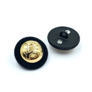 18mm juodos ir aukso sp. metalinė saga su kilpute, 1vnt.