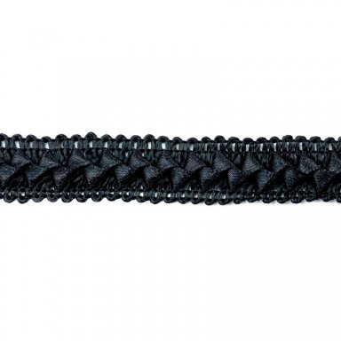 18mm juodos sp. sintetinis nėrinys, 1m