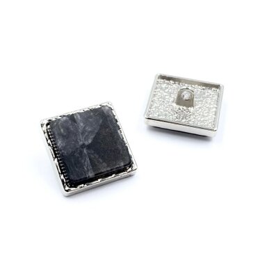 18mm sidabro ir juodos sp. metalinė saga su kilpute, 1vnt.