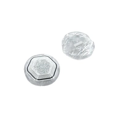 18mm sidabro ir skaidrios sp. plastikinė saga, 2vnt.