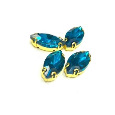 18x10mm electric sp. kristalai aukso sp. rėmeliuose, 4vnt