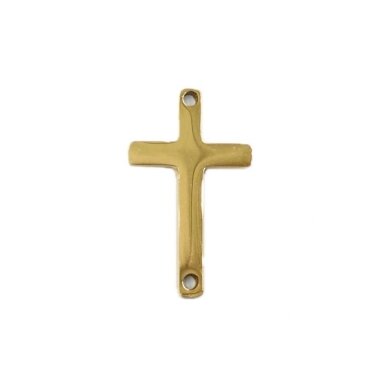 18x11mm 14k aukso sp. nerūdijančio plieno pakabukas kryžius, 1vnt.