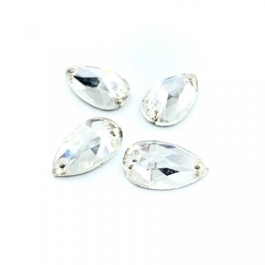 18x11mm crystal sp. lašo formos prisiuvami kristalai, 2vnt.