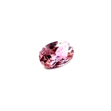 18x12mm rožinės sp. ovalo formos cirkonis, 1vnt.