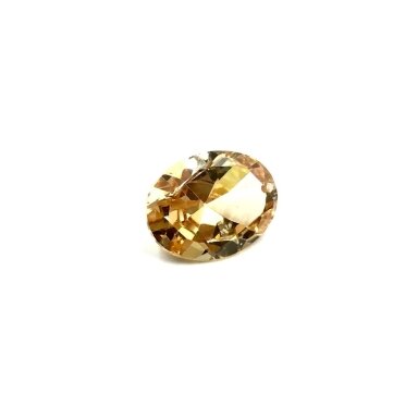 18x12mm šviesios dūminės sp. ovalo formos cirkonis, 1vnt.