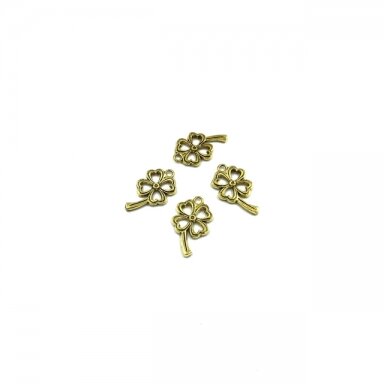 25x15mm aukso sp. pakabukas dobilas, 10vnt.