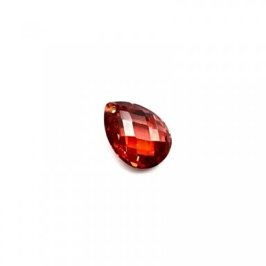 18x13mm raudonos sp. lašo formos cirkonis, 1vnt.