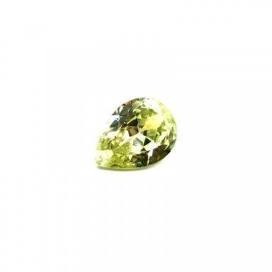 18x13mm žalsvos sp. lašo formos cirkonis, 1vnt.