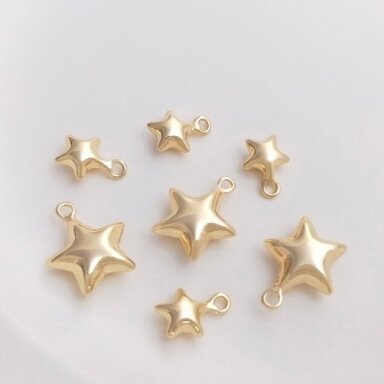 18x15mm 14k aukso sp. nerūdijančio plieno pakabukas žvaigždė, 1vnt. 18x15mm 14k aukso sp. nerūdijančio plieno pakabukas žvaigždė, 1vnt.