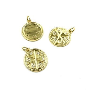 18x16mm aukso sp. nerūdijančio plieno pakabukas, 1vnt.