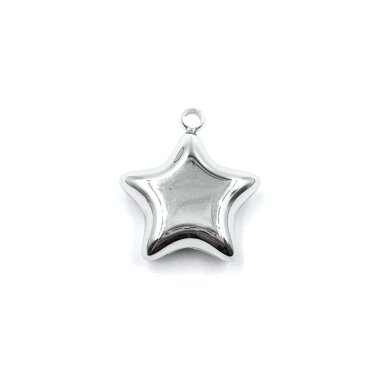 18x16mm platinos sp. nerūdijančio plieno pakabukas žvaigždė, 1vnt.