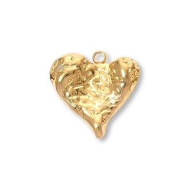 18x19mm 14k aukso sp. nerūdijančio plieno pakabukas širdis, 1vnt.