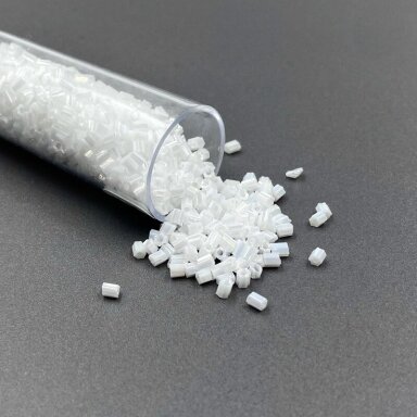 1,8x2,5mm baltos AB sp. biserio karoliukai, ±10g