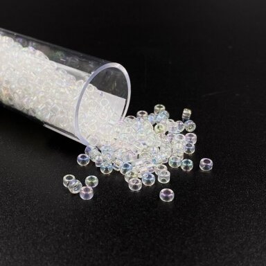 1,8x2,5mm skaidrios AB sp. biserio karoliukai, ±10g