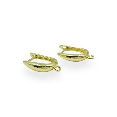 18x4mm 18k aukso sp. nerūdijančio plieno auskarų įvėrimai su kilpute, 2vnt. 18x4mm 18k aukso sp. nerūdijančio plieno auskarų įvėrimai su kilpute, 2vnt.