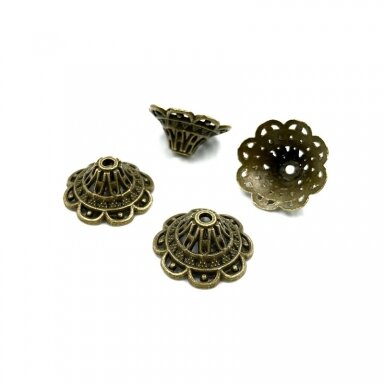 18x8mm žalvario sp. kepurėlės, 17vnt.