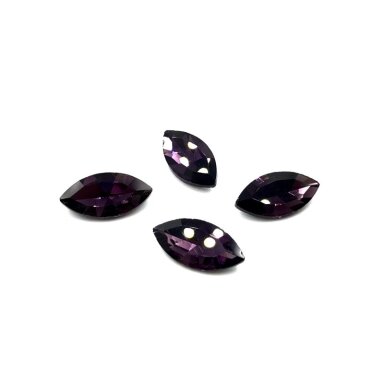 18x9mm violetinės sp. akies formos kristalai be rėmelio, 4vnt.