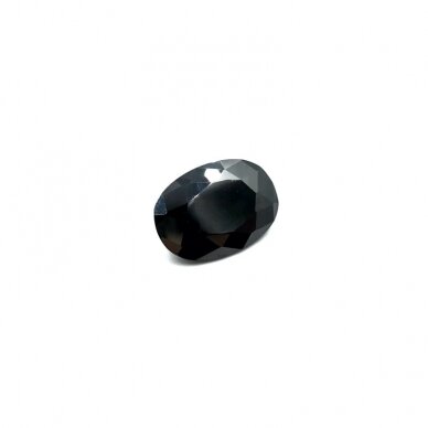 18x12mm juodos sp. ovalo formos cirkonis, 1vnt.