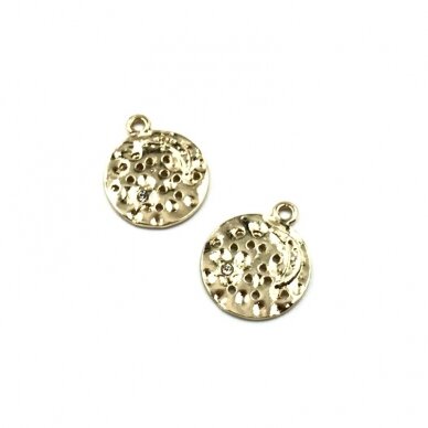 18x15mm 16k aukso spalvos nerūdijančio plieno pakabukas su cirkoniais mėnulis ir žvaigždė, 1vnt. 18x15mm 16k aukso spalvos nerūdijančio plieno pakabukas su cirkoniais mėnulis ir žvaigždė, 1vnt.