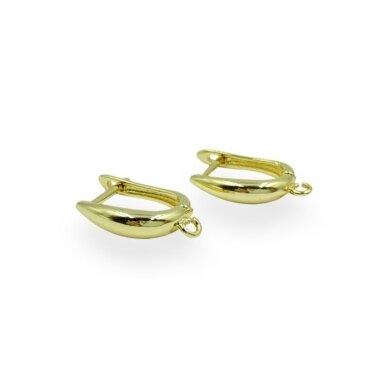 18x4mm 18k aukso sp. nerūdijančio plieno auskarų įvėrimai su kilpute, 2vnt. 18x4mm 18k aukso sp. nerūdijančio plieno auskarų įvėrimai su kilpute, 2vnt.