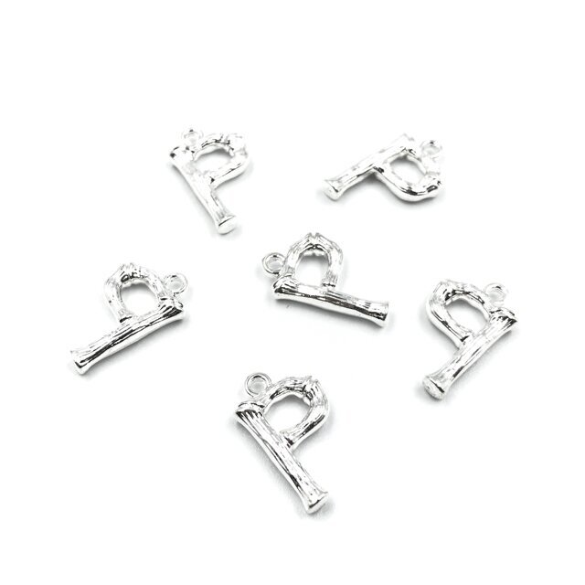 18x10mm sidabro sp. nerūdijančio plieno pakabukas P raidė, 2vnt.
