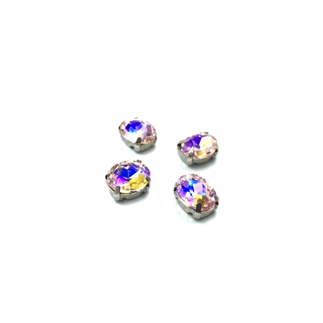 10x8mm švelnios rožinės AB sp. kristalai sidabro sp. rėmeliuose, 6vnt. 10x8mm švelnios rožinės AB sp. kristalai sidabro sp. rėmeliuose, 6vnt.