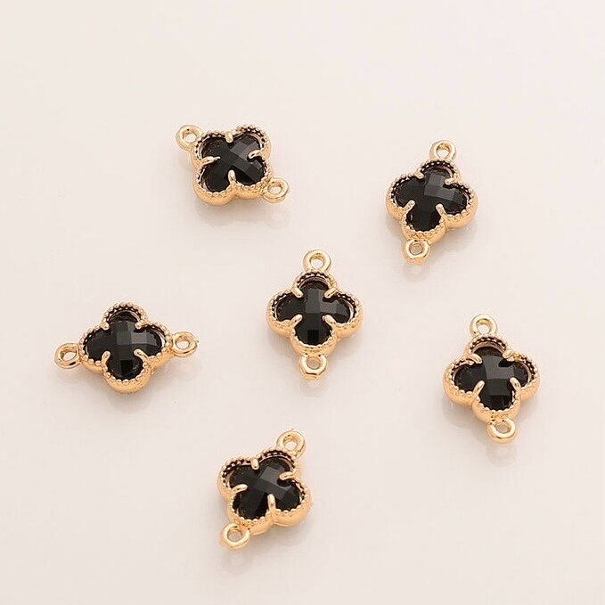 18x12mm 14K aukso sp. nerūdijančio plieno pakabukas dobiliukas, 2vnt. 18x12mm 14K aukso sp. nerūdijančio plieno pakabukas dobiliukas, 2vnt.