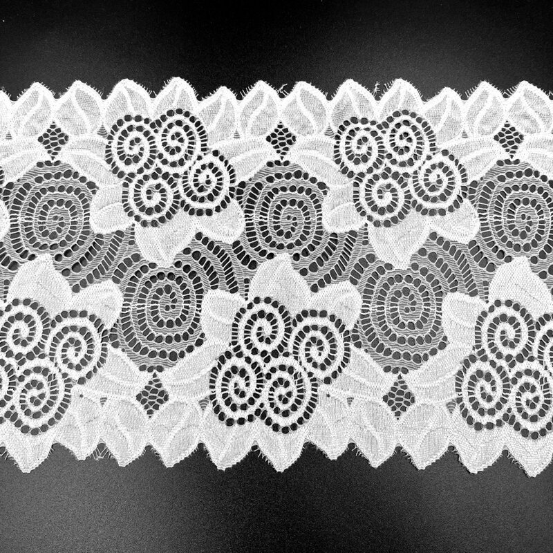 180mm baltos sp. elastinis nėrinys, 1m