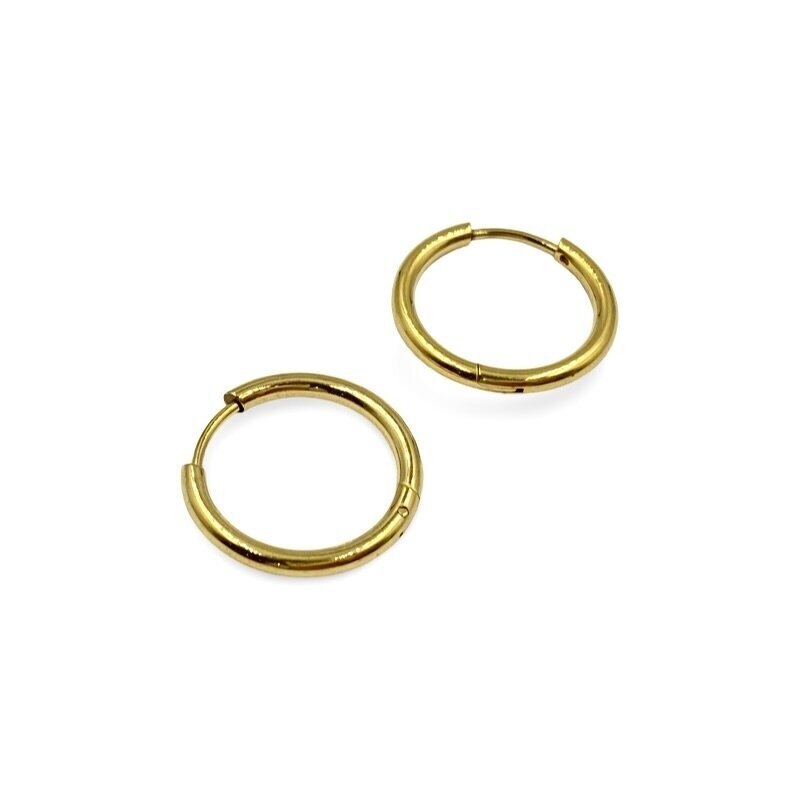 18mm 18k aukso sp. titano plieno auskarų įvėrimai, 2vnt. 18mm 18k aukso sp. titano plieno auskarų įvėrimai, 2vnt.