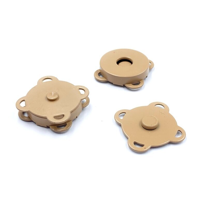 18mm kreminės sp. prisiuvamas magnetinis užsegimas rankinėms, 2vnt.
