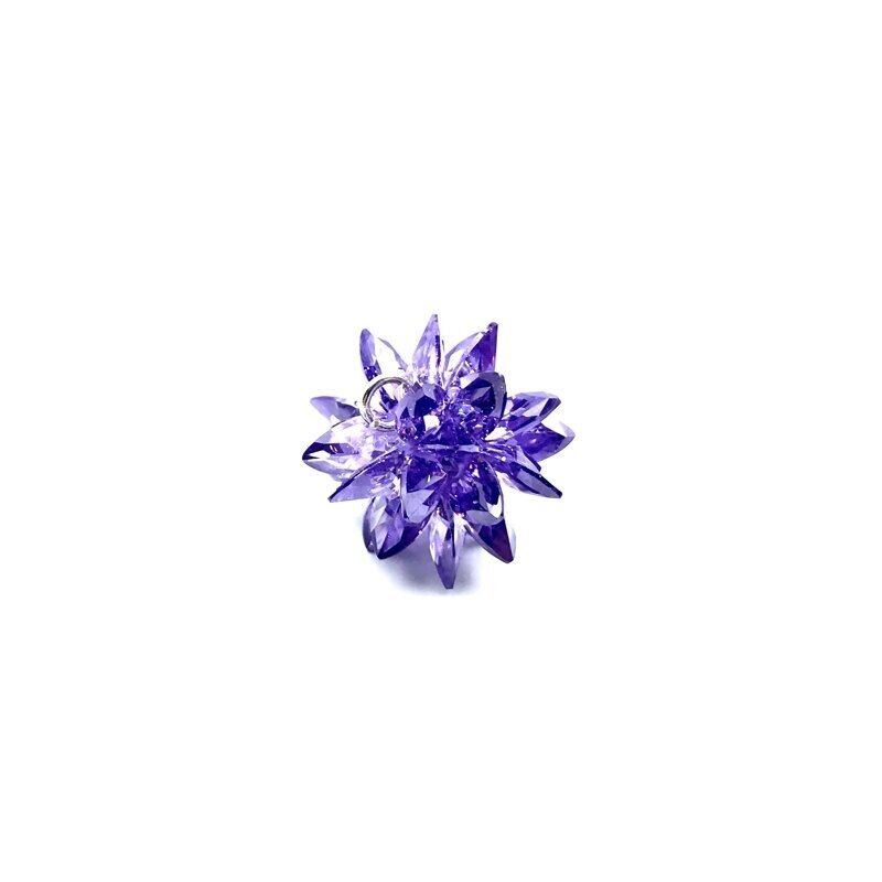 18mm violetinės sp. gėlės formos cirkonis, 1vnt.