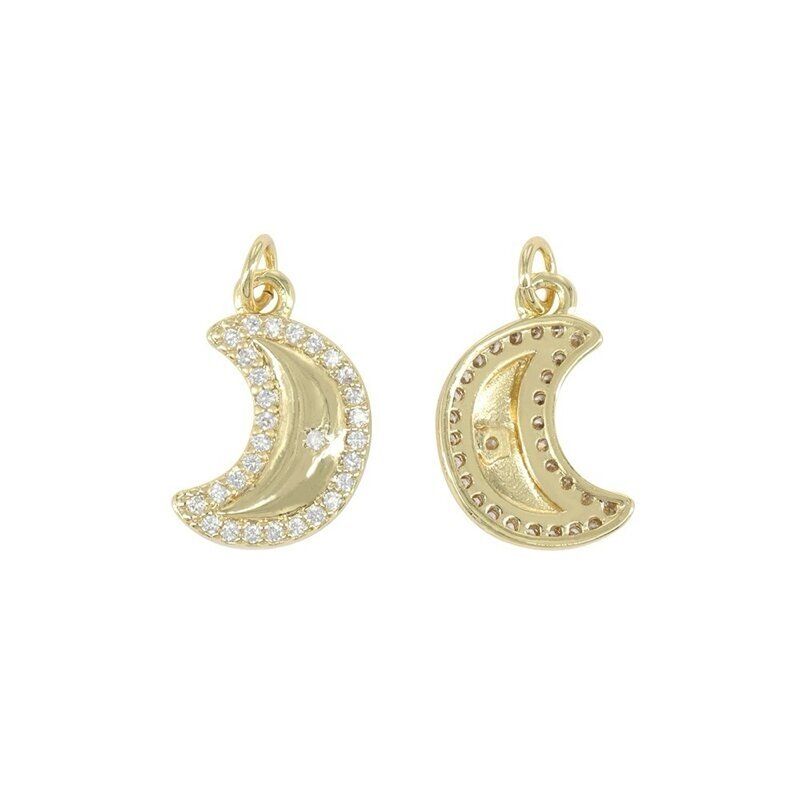 18x11mm 14k aukso sp. nerūdijančio plieno pakabukas mėnulis, 1vnt. 18x11mm 14k aukso sp. nerūdijančio plieno pakabukas mėnulis, 1vnt.