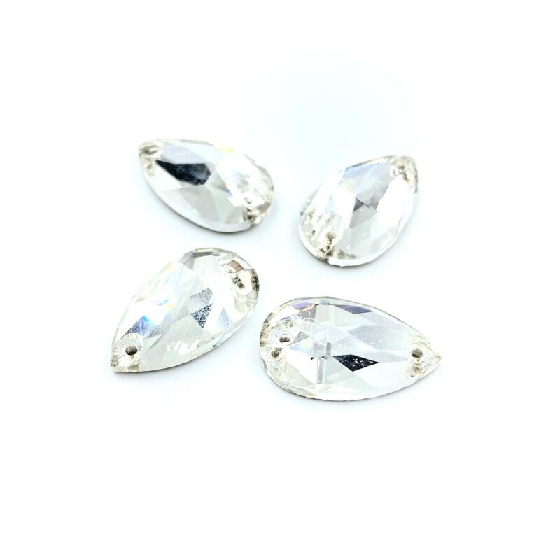 18x11mm crystal sp. lašo formos prisiuvami kristalai, 2vnt.