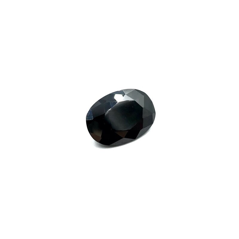 18x12mm juodos sp. ovalo formos cirkonis, 1vnt.