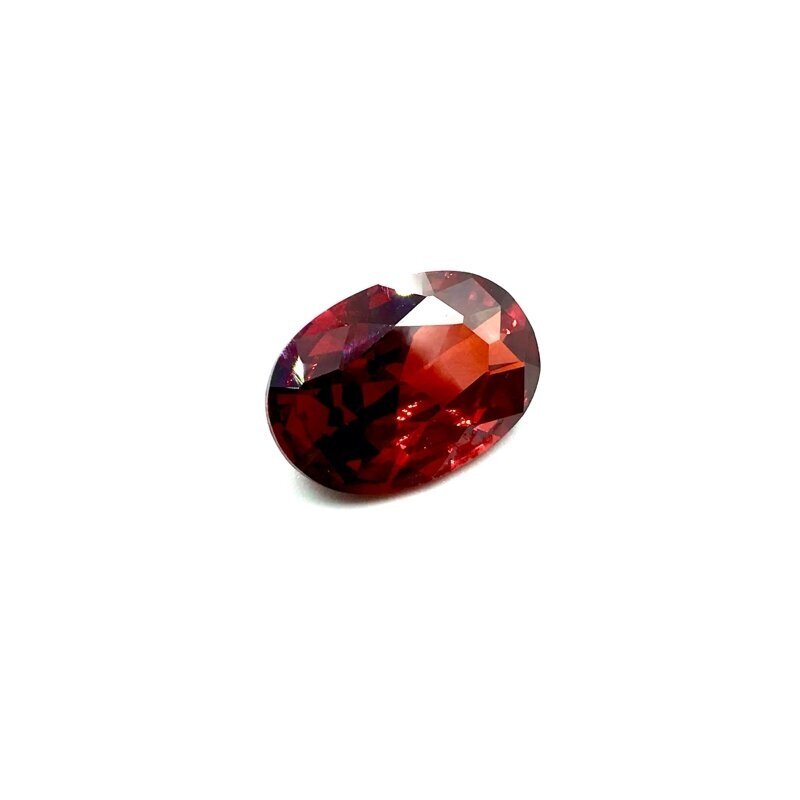 18x12mm raudonos sp. ovalo formos cirkonis, 1vnt.