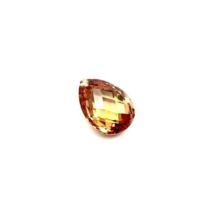 18x13mm gintaro sp. lašo formos cirkonis, 1vnt.