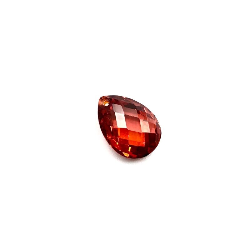 18x13mm raudonos sp. lašo formos cirkonis, 1vnt.