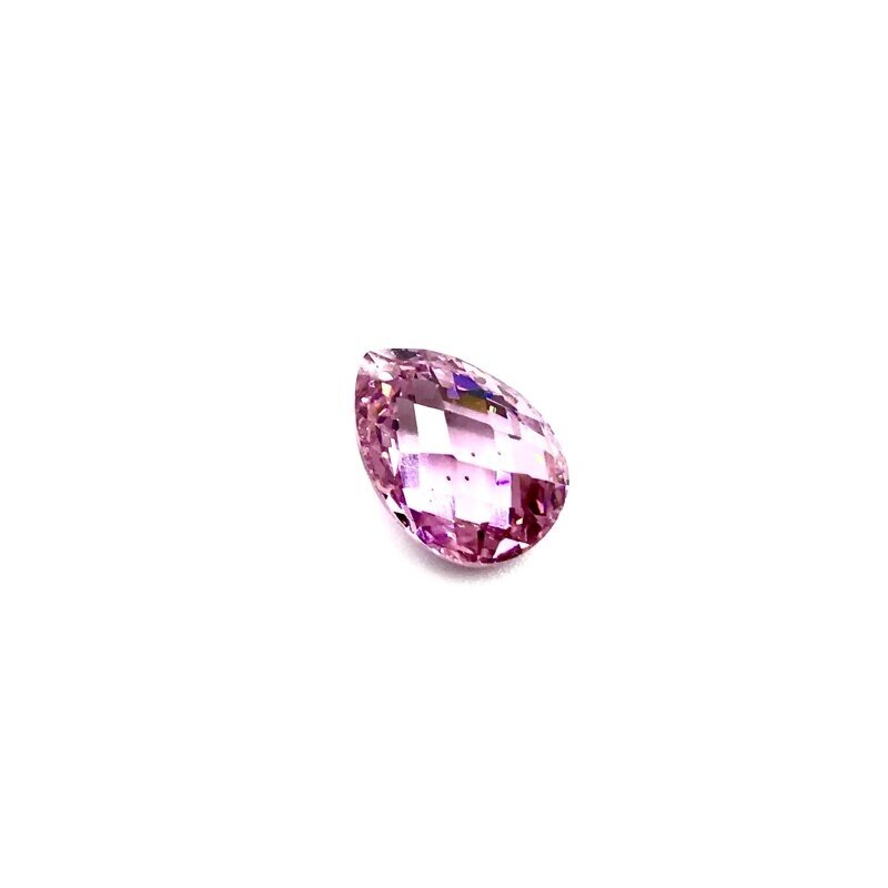 18x13mm rožinės sp. lašo formos cirkonis, 1vnt.
