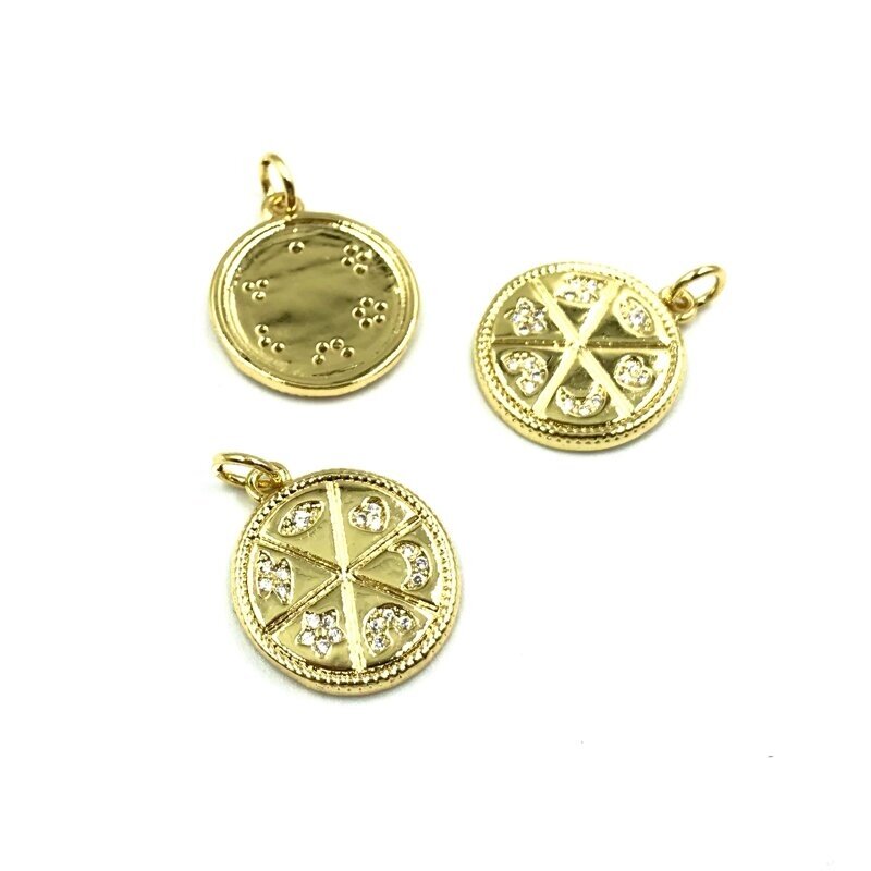 18x16mm aukso sp. nerūdijančio plieno pakabukas, 1vnt.