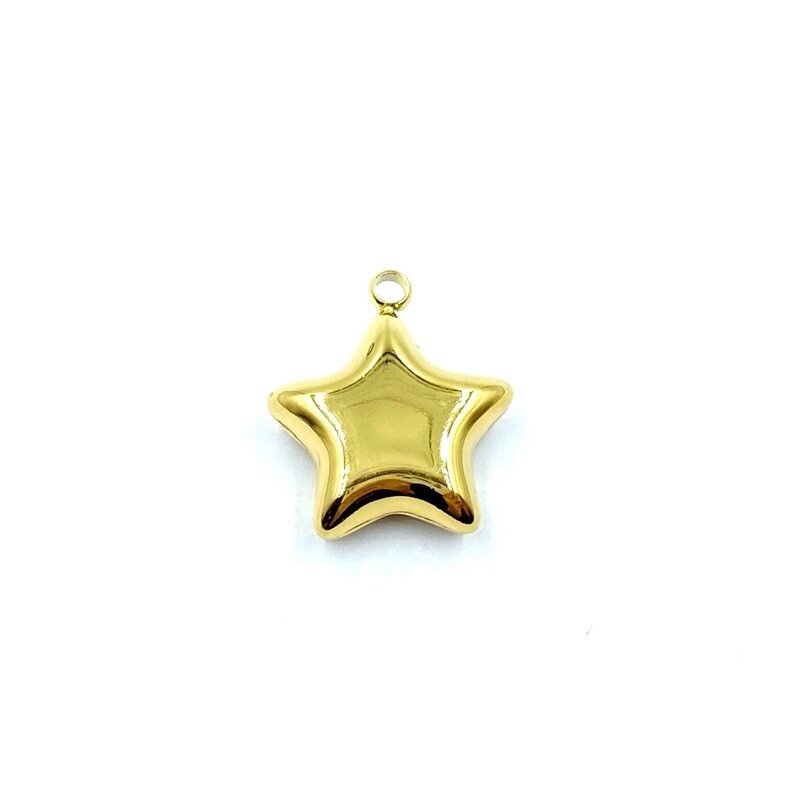 18x16mm 18k aukso sp. nerūdijančio plieno pakabukas žvaigždė, 1vnt. 18x16mm 18k aukso sp. nerūdijančio plieno pakabukas žvaigždė, 1vnt.
