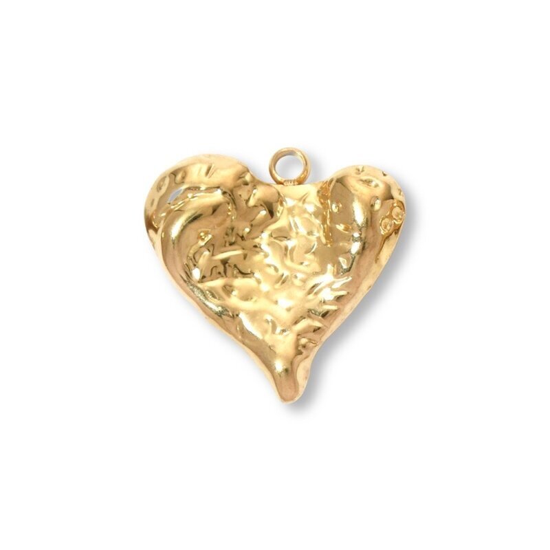 18x19mm 14k aukso sp. nerūdijančio plieno pakabukas širdis, 1vnt. 18x19mm 14k aukso sp. nerūdijančio plieno pakabukas širdis, 1vnt.