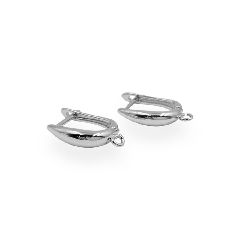 18x4mm platinos sp. nerūdijančio plieno auskarų įvėrimai su kilpute, 2vnt. 18x4mm platinos sp. nerūdijančio plieno auskarų įvėrimai su kilpute, 2vnt.