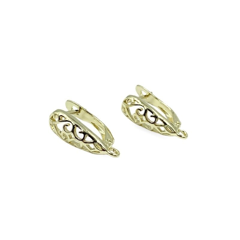 18x6mm 14k aukso sp. nerūdijančio plieno auskarų įvėrimai, 2vnt.