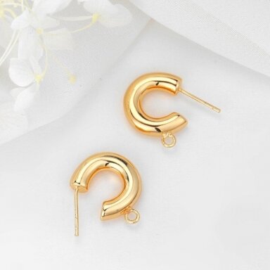 19mm 14k aukso sp. nerūdijančio plieno auskarų įvėrimai, 2vnt. 19mm 14k aukso sp. nerūdijančio plieno auskarų įvėrimai, 2vnt.