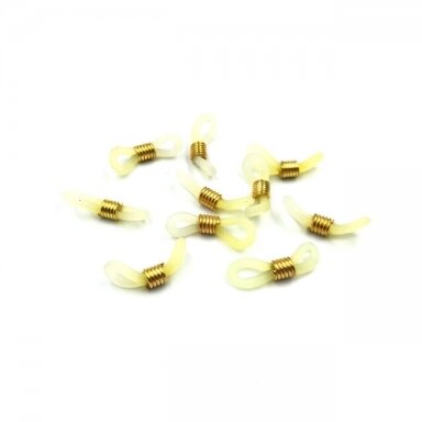 19mm gelsvos sp. užbaigimo detalės akinių gumutės, aukso sp. spirale, 10vnt.