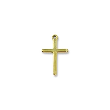 19x12mm 14k aukso sp. nerūdijančio plieno pakabukas kryžius, 1vnt.