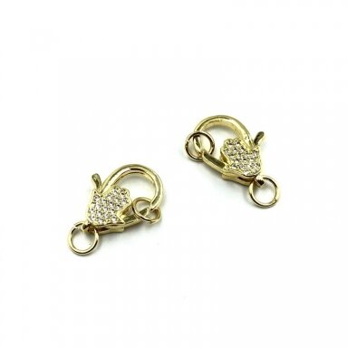 19x13mm aukso sp. nerūdijančio plieno užsegimas su cirkoniais, 1vnt. 19x13mm aukso sp. nerūdijančio plieno užsegimas su cirkoniais, 1vnt.